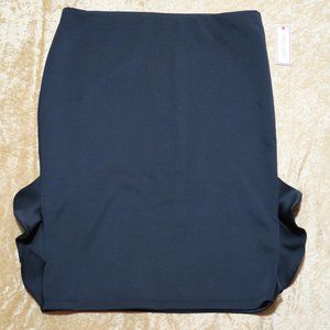 Bisou Bisou Black Ruffle Side Pencil Skirt – Large